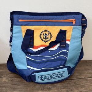 Royal Caribbean Cooler Tote Bag w/ Strap Orange Zipper Cruise Line Travel Beach